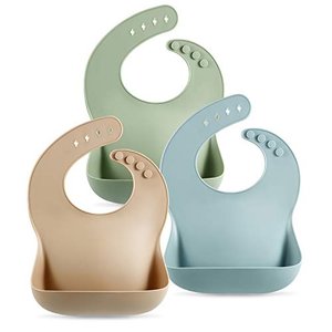 PandaEar 3 Stück Silikon Lätzchen Baby Fütterlätzchen Babylätzchen mit Auffangschale, BPA-Frei Abwas