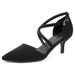 Greatonu – Damen Pumps aus Veloursleder mit Kittenabsatz