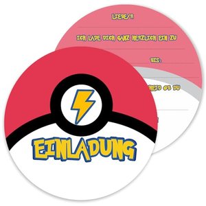 Einladungskarten Kindergeburtstag im Pokéball-Design