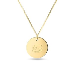 Goldene Damen Halskette mit Sternzeichen (Krebs) 