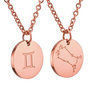 AFSTALR Sternzeichen Kette Zwilling Rosegold für Damen Horoskop Kette Mutter 