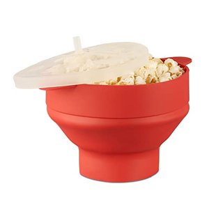 Relaxdays Popcorn Maker aus Silikon für die Mikrowelle, zusammenfaltbar