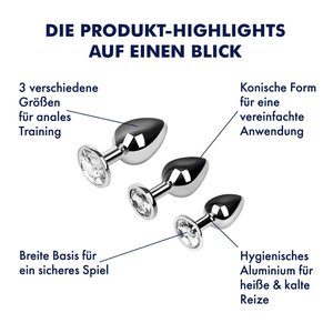 EIS Analplug-Set aus Aluminium, 7 - 9,5 cm