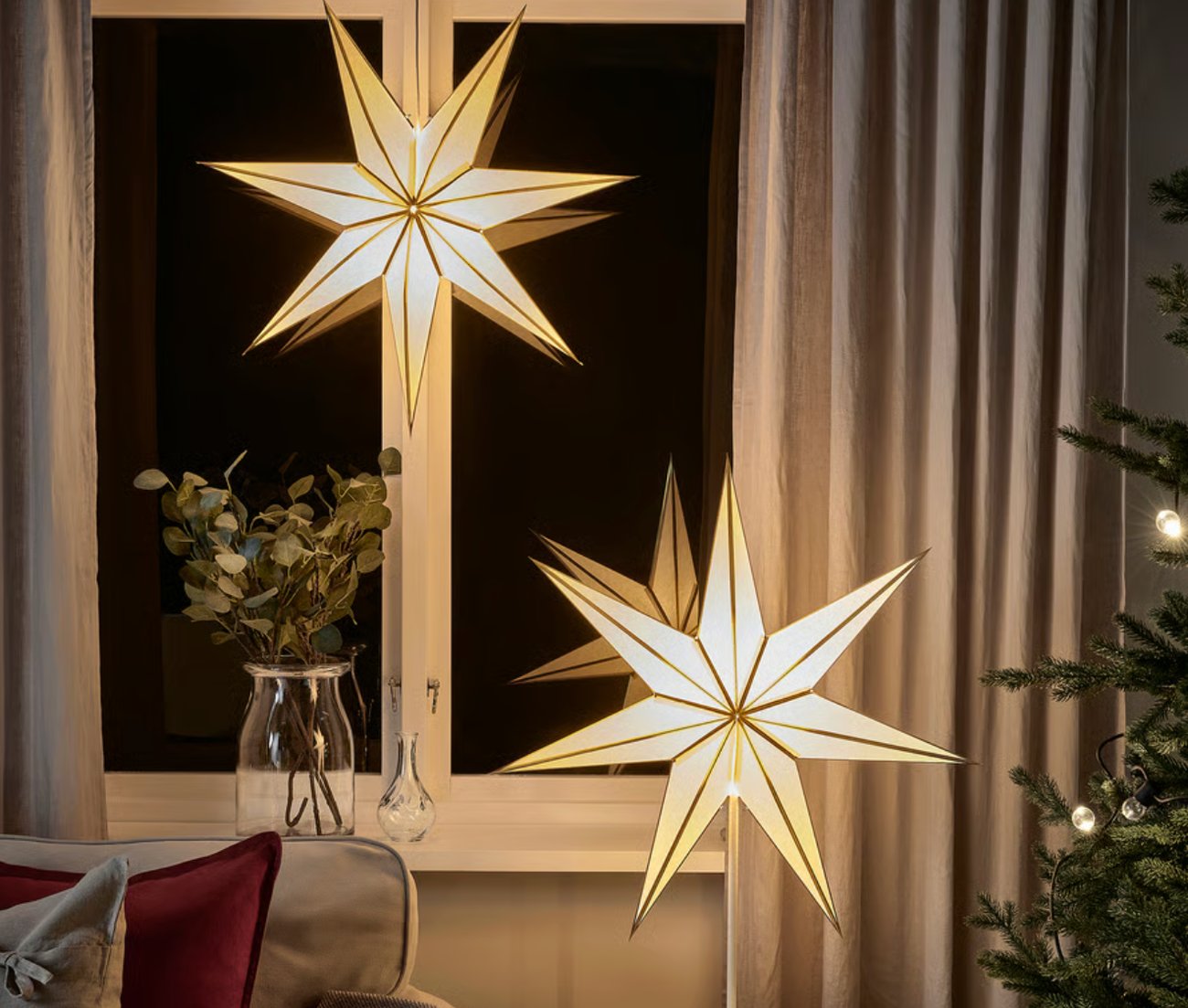 STRÅLA Leuchtenschirm - weiß/goldfarben 70 cm