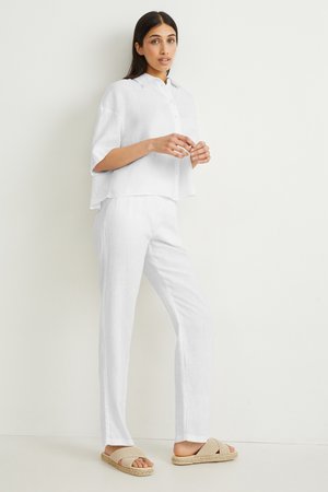 Basic-Leinenhose - Mid Waist - Regular Fit