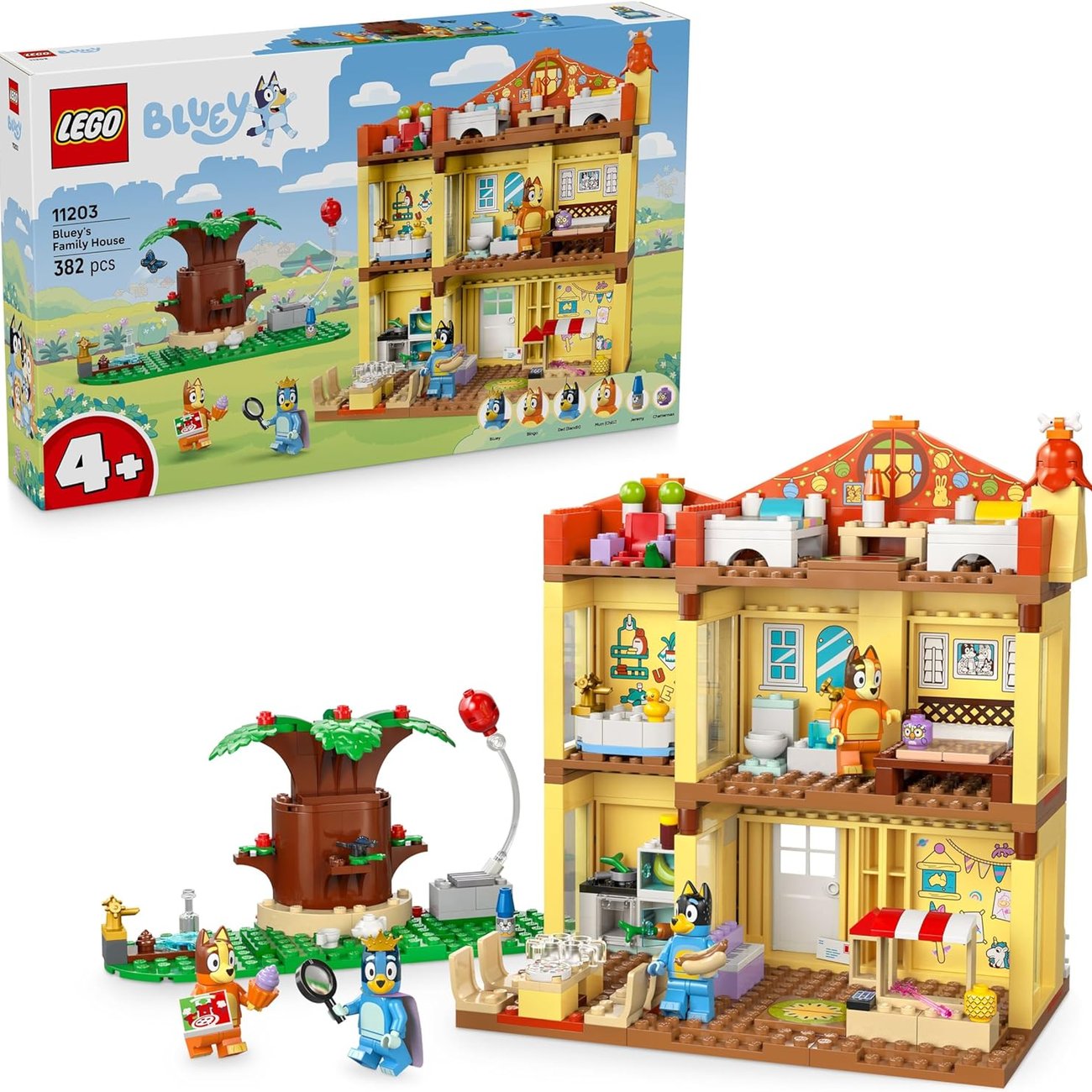 LEGO Bluey: Bluey's Family House Toy - Modular Playset with Multiple Rooms, a Garden, 4 Minifigures 