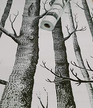 Visario Tapeten Folie 3000-S selbstklebend Farbe Baum Dekor 10 m x 45 cm Dekorfolie hell Möbelfolie 