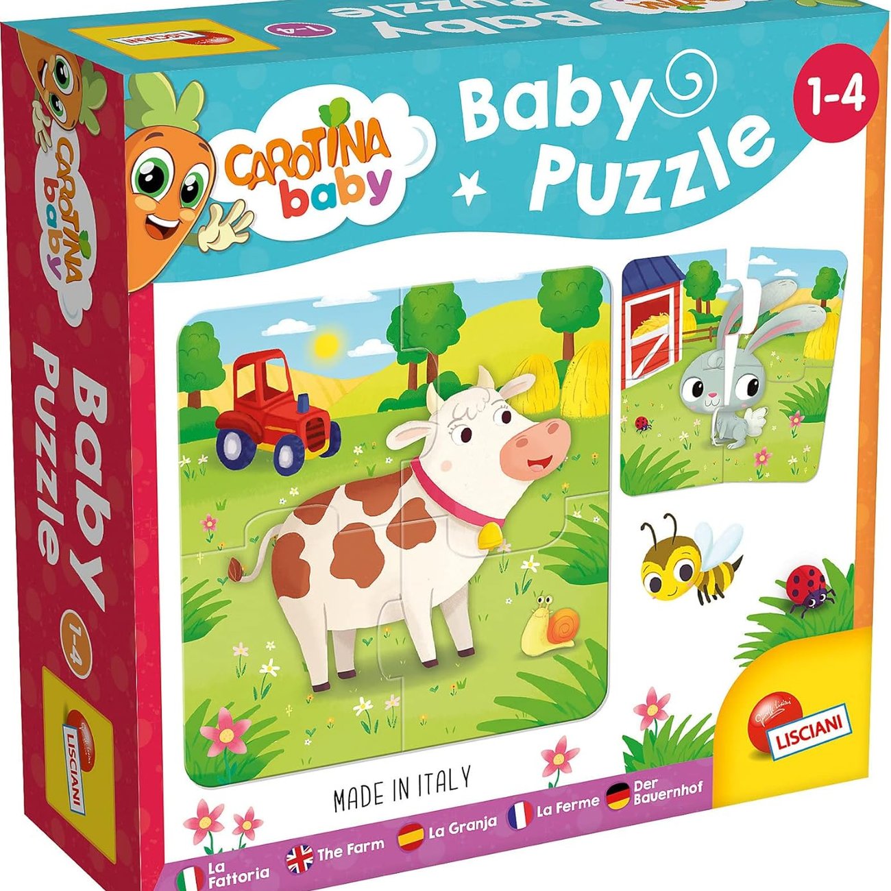LISCIANI - Carotina Baby - Bauernhof Puzzle - Lernspielzeug für Kinder mit Bauernhoftieren