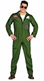 FIESTAS GUIRCA Kampfflieger Kostüm Herren – Grünes Piloten Kostüm Herren - Größe L 52 – 54 - Piloten