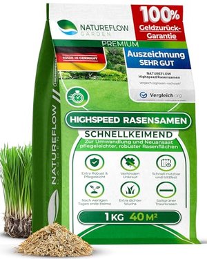 Rasensamen schnellkeimend Frühjahr (1 kg für 40 qm)