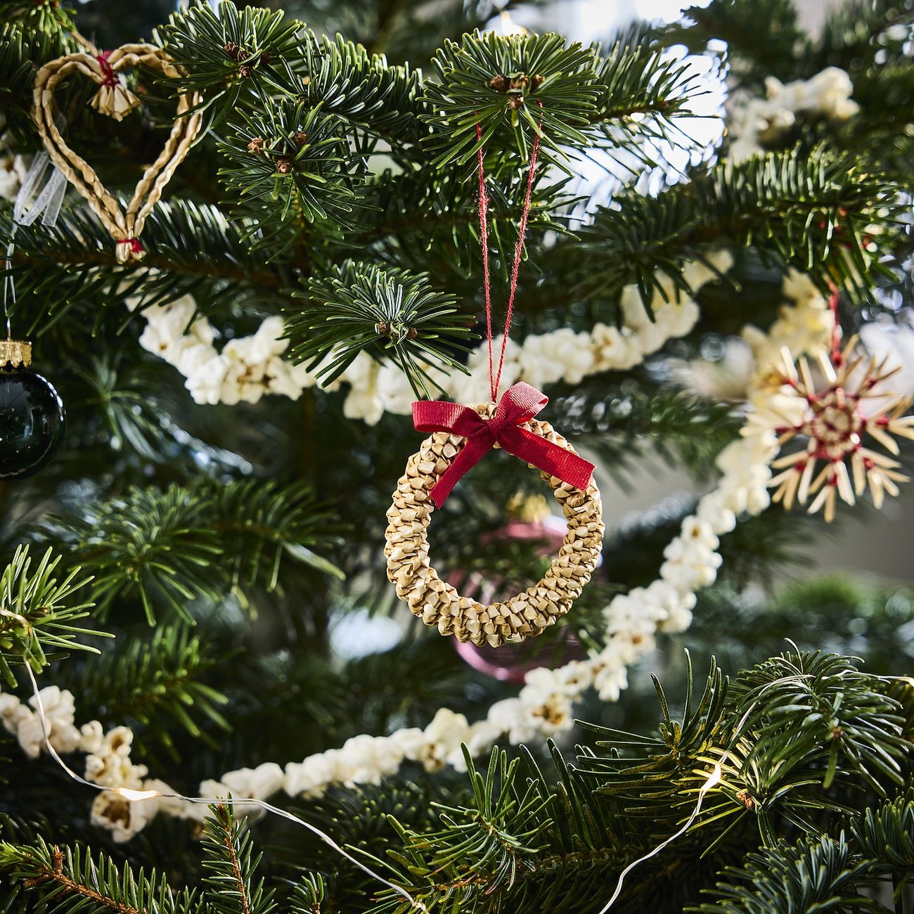 VINTERFINT Baumschmuck-Set aus Stroh