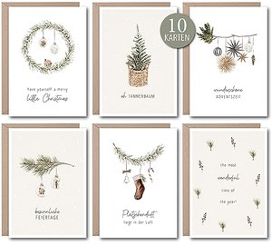 Weihnachtskarten mit Umschlag Set (10 Stück)