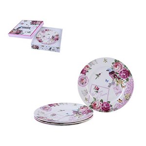 Porzellan Fine China Seite Kuchen Dessertteller, Rose Bird Butterfly, 8" 20cm
