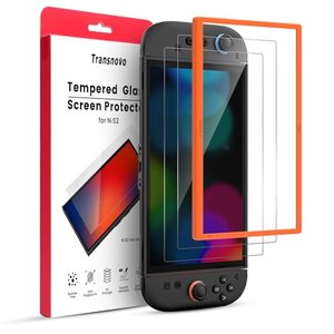 TRANSNOVO 2 Stück Schutzfolie Kompatibel mit Nintendo Switch 2, HD Klare Gehärtete Glasfolie