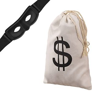 Panzerknacker Maske + Dollar Geldsack | Bandit | Zorro | Räuber | Dieb | Einbrecher | Bankräuber - A