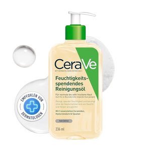 CeraVe – Reinigungsöl, Sanft reinigendes Öl mit Squalan, Triglyceride sowie Ceramide
