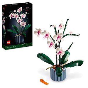 LEGO Icons Orchidee, Künstliche Pflanzen Set mit Blumen, Modellbausatz für Erwachsene, Home und Zimm