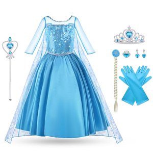 ELSA Prinzessin-Kostüm mit Accessoires für Mädchen