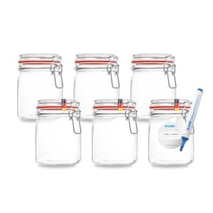 Flaschenbauer - 6-teiliges Set Drahtbügel-Vorratsgläser 900ml