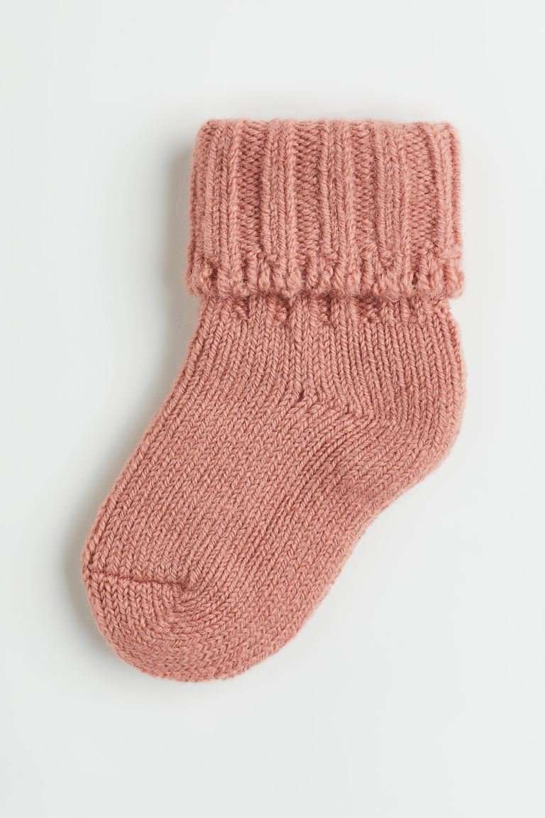 Socken aus Wollmischung in Rosa