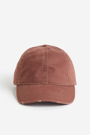 Cap aus Denim im Washed-Look - Orange - Damen