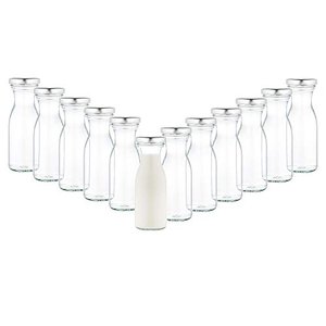 MamboCat 12er Set Flaschen 250 ml + Twist-Off Deckel Silber Vorratsgläser