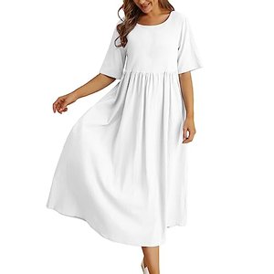 Langes Sommerkleid mit lockerer Passform