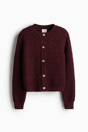 Cardigan in Strukturstrick - Rot - Damen
