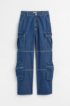 Cargohose aus Denim - Blau - Damen