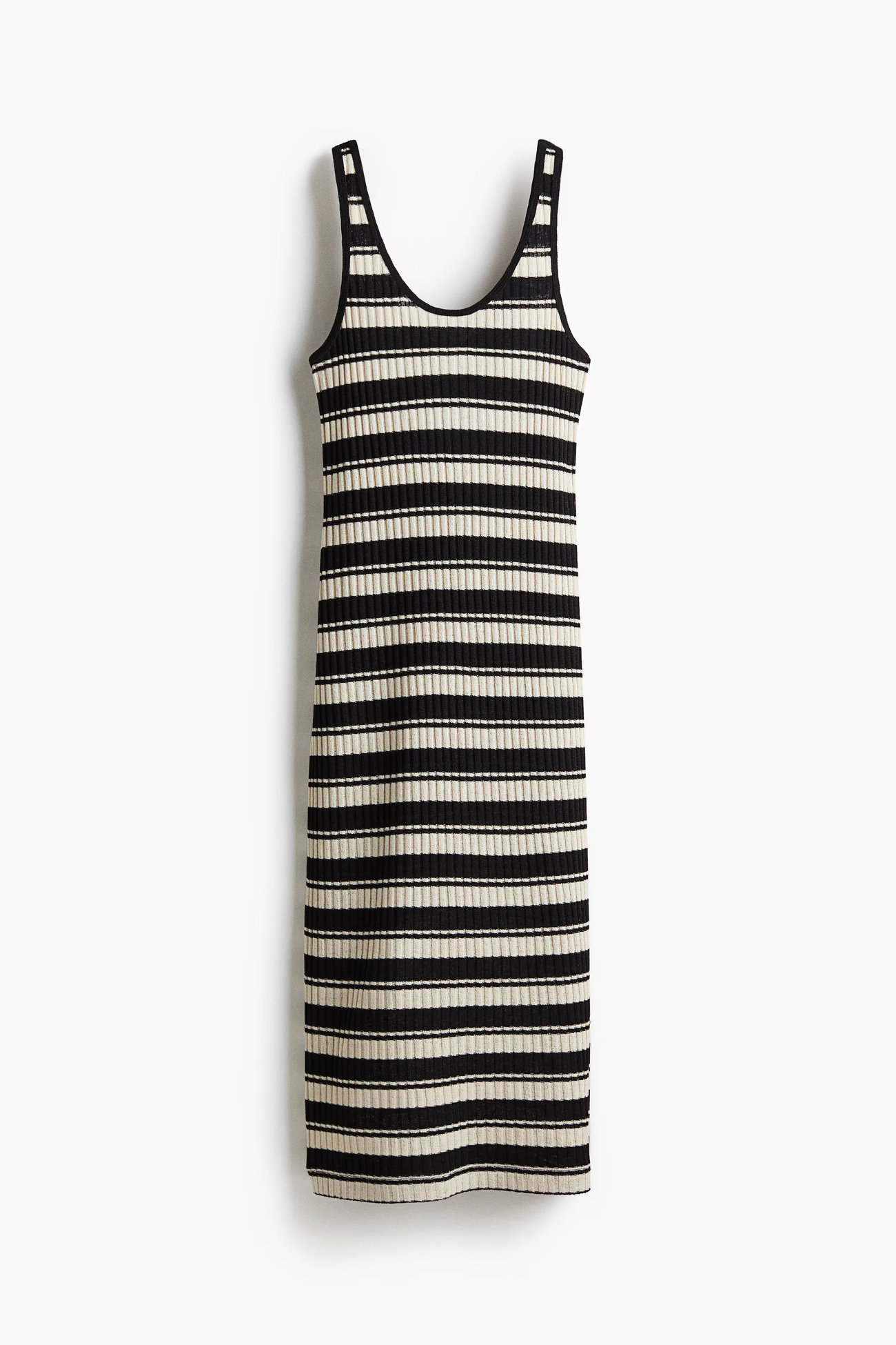 Geripptes Strickkleid