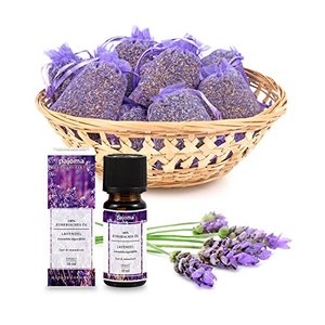 pajoma Lavendelset, 10x Duftsäckchen Lavendel plus 1x ätherisches Duftöl Lavendel, 10 ml, 100% natur