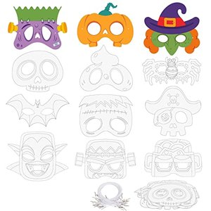 Landifor 24 Halloween Masken zum Ausmalen