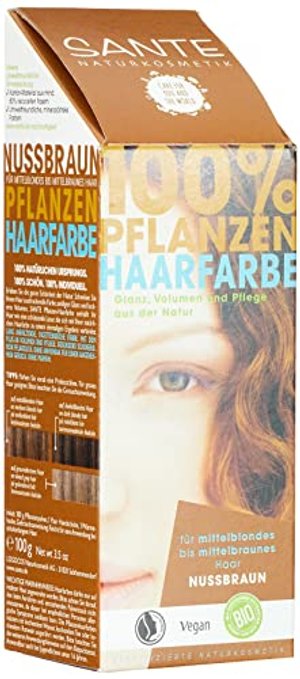 SANTE Naturkosmetik Pflanzen-Haarfarbe Pulver Nussbraun