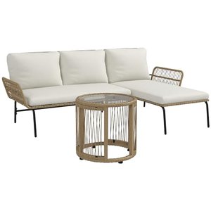 Outsunny Rattan-Gartenmöbel-Set, 3-teilig