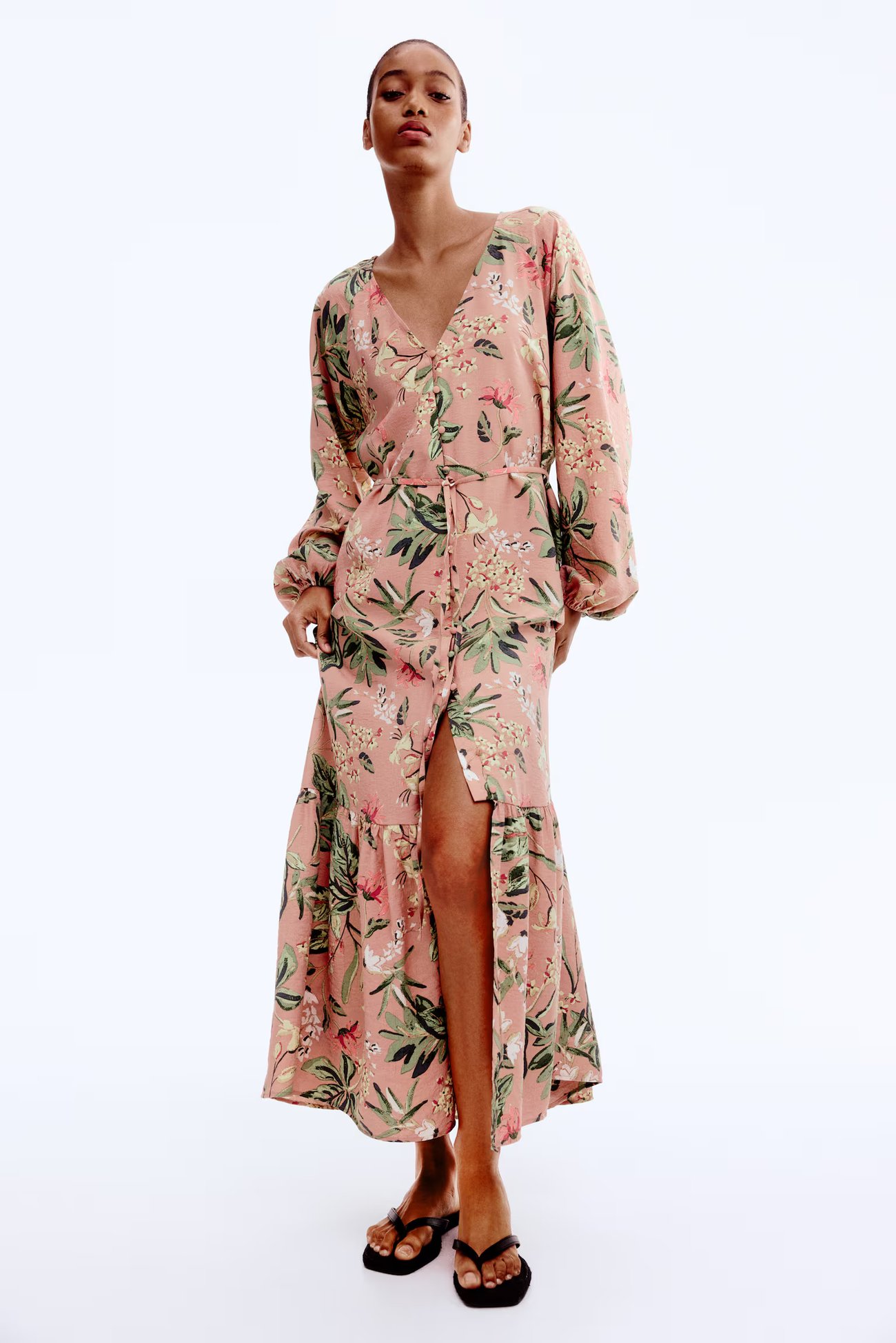 Crêpe-Kleid mit Bindegürtel