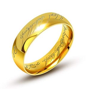 „Herr der Ringe“-Ring aus Wolfram mit Kette aus Stahl