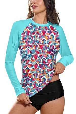 BesserBay Damen Rash Guard Bademode UV Shirts Langarm