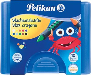 Pelikan 723155 - Wachsmalstifte 655/10 in einer Schiebehülse