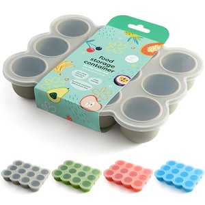 Silikon Babynahrung Aufbewahrung, 12 x 75ml mit Deckel| Ideal zum Einfrieren von Babybrei - 100% BPA