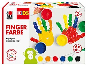 Marabu - KiDS Fingerfarben-Set mit 6 Farben, vegan