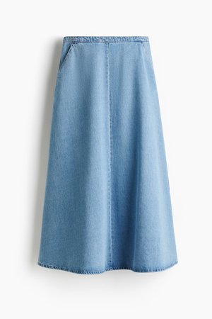 Midirock aus Denim - Blau - Damen