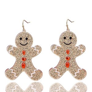 Glitzer-Ohrringe Lebkuchenmann