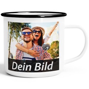 Emaille Moonworks® Fototasse, Tasse mit Foto und Text selbst gestalten