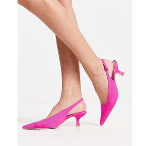& Other Stories – Schuhe in Pink mit Kitten-Heel-Absatz und Fersenriemen 
