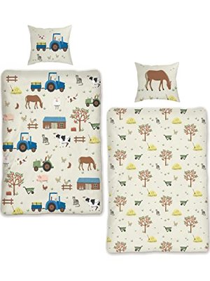 SkyBrands Kinder Bettwäsche Tiere 135x200cm
