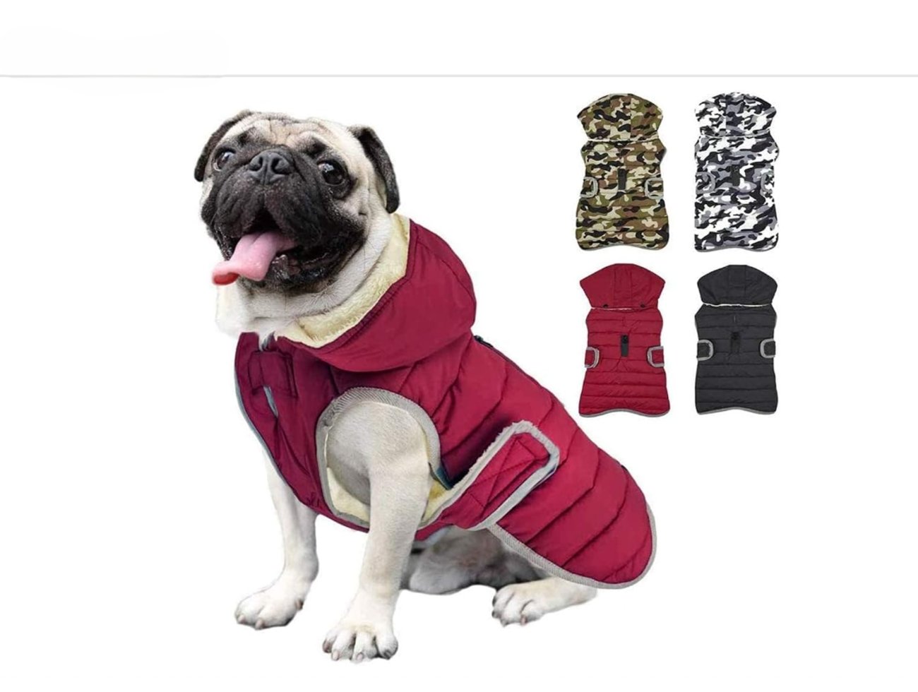 Etechydra Winter Hundejacke | abnehmbare Kapuze