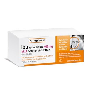 IBU-ratiopharm akut 400 mg Schmerztabletten, 50 St. Tabletten