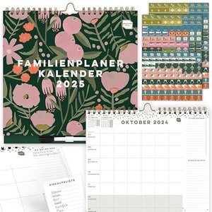 Boxclever Press Familienplaner 2025 6 Spalten. Kalender 2025 Wandkalender mit Wochenansicht