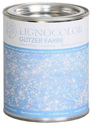 Lignocolor Glitzer Farbe Regenbogen (750 ml, Space) Möbel und Wände in Glitter Optik, Effektfarbe Gl