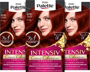 SCHWARZKOPF POLY PALETTE Intensiv Creme Coloration Rubinrot, 3er Pack 
